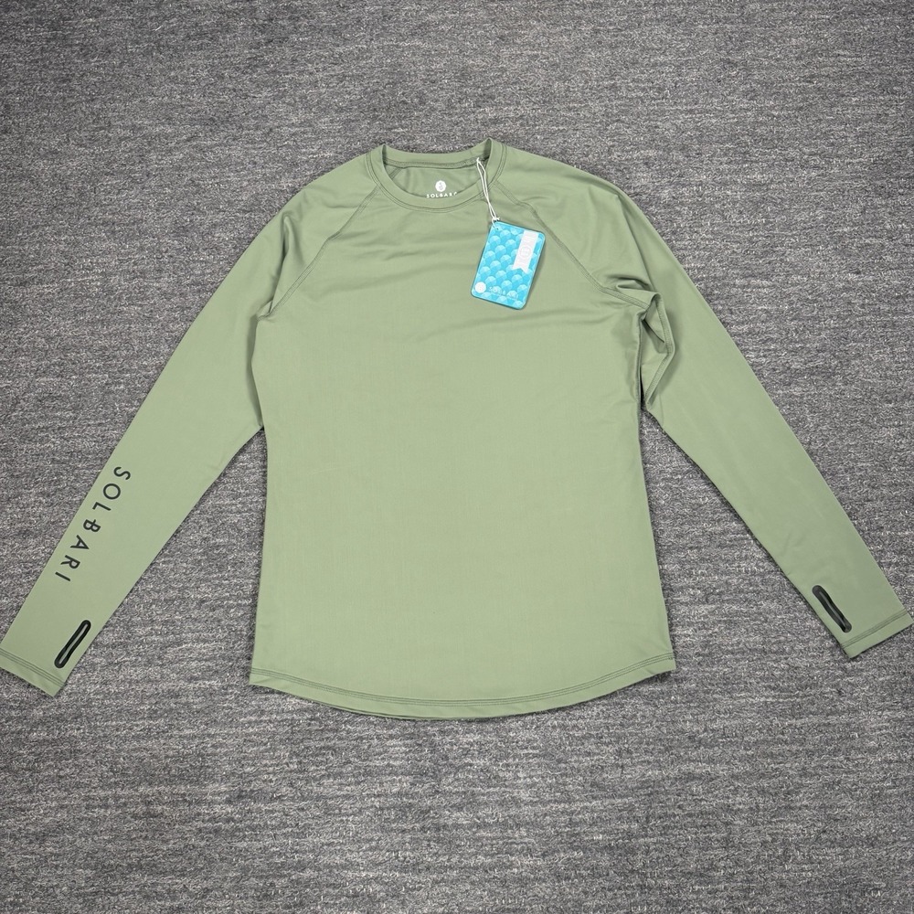 Solbari Rash Guard Men Small Oasis Green Long Sleeve Sun Protection UPF 50+ NEW